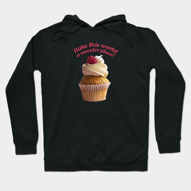 Vanilla Cupcake with Whipped Cream And Raspberry Hoodie by ArtMorfic